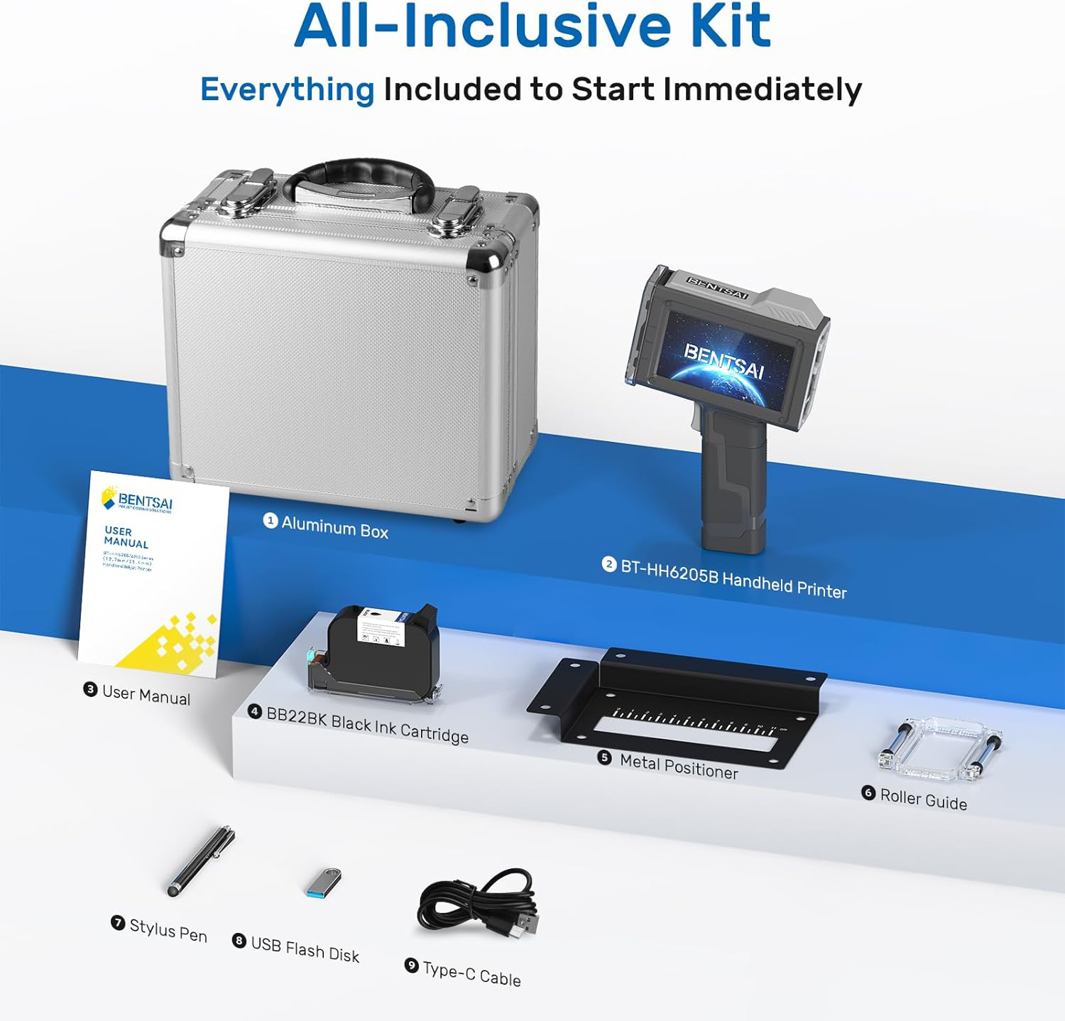 BENTSAI Wireless Multifunction Handheld Inkjet Printer, Black, BT-HH6205 B
