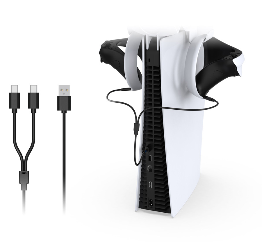 كابل شحن ذراع تحكم ps5 vr2 من دوب، type-c 2*1 ، أسود، TP5-2519