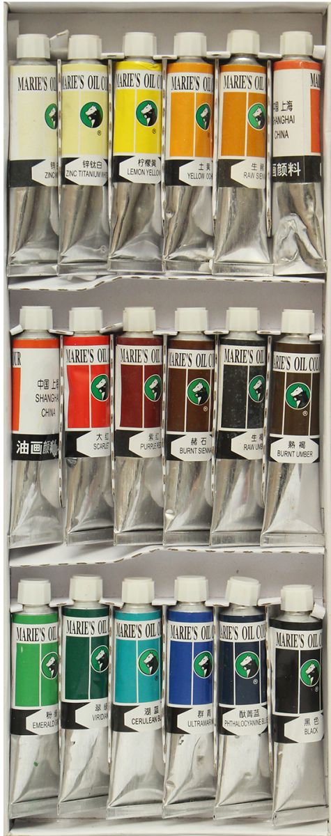 Maries Set of 18 Tube Oil Painting Colors E1382