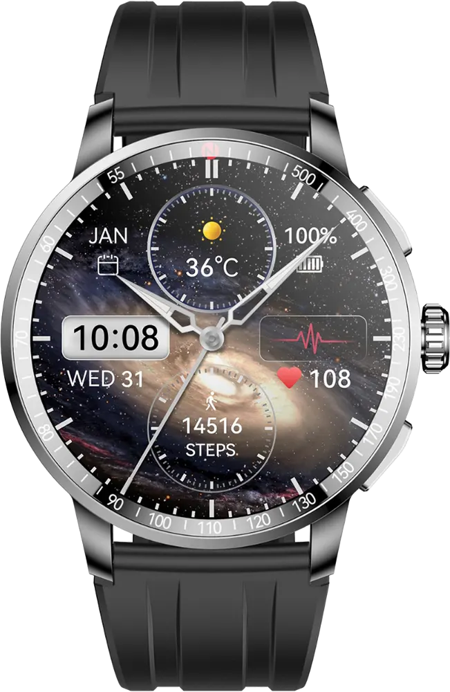 ساعة ايتل الذكية هورايزون N8، شاشة 1.43 انش، شاشة لمس اموليد، مقاومة للماء، بطارية 350 مللي امبير، لون ألومنيوم فضي، ISW-N8