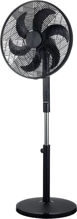 مروحة ستاند ميدياتك، 18 بوصة، 3 سرعات، 6 ريشة، أسود، MT-SF42M