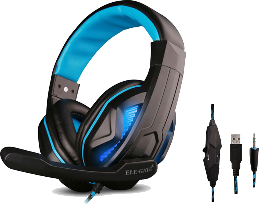 ELE-GATE Wired Headphone, RGB Lighting, 3.5mm Connector, Black, DM-X5