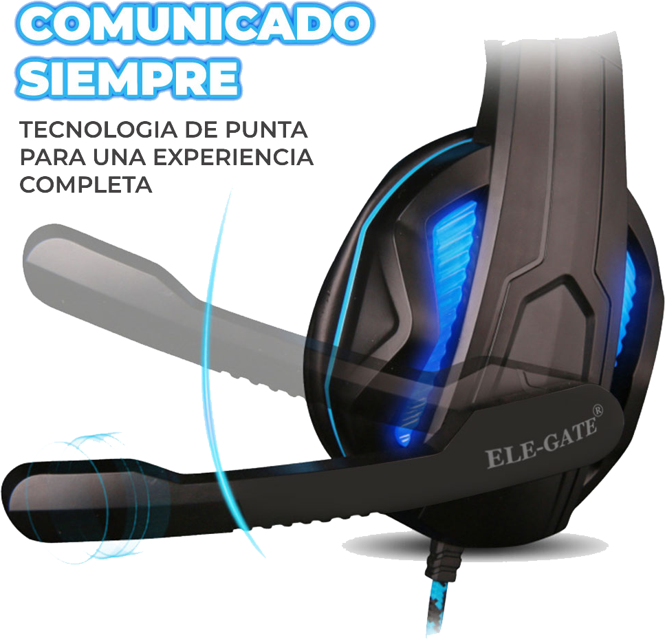 ELE-GATE Wired Headphone, RGB Lighting, 3.5mm Connector, Black, DM-X5