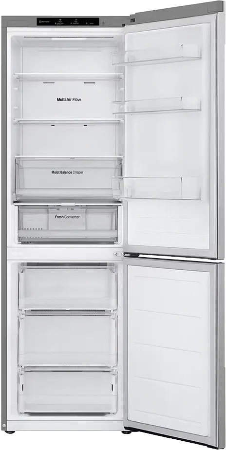 LG Combi No Frost Refrigerator, 588 Liters, 2 Doors, Inverter, Digital Screen, Silver, GTF569PVAM