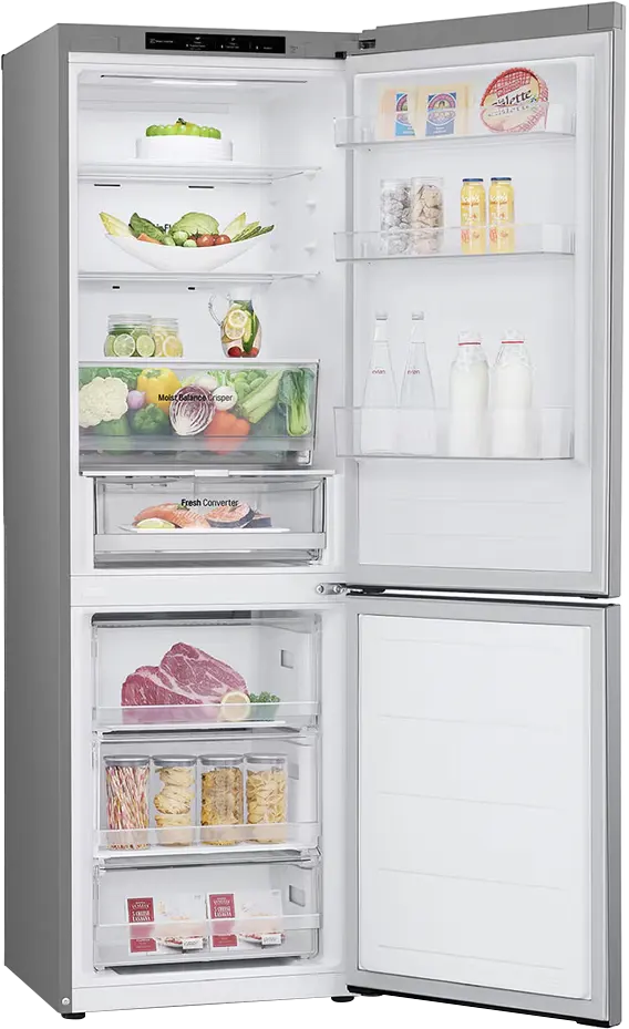 LG Combi No Frost Refrigerator, 588 Liters, 2 Doors, Inverter, Digital Screen, Silver, GTF569PVAM