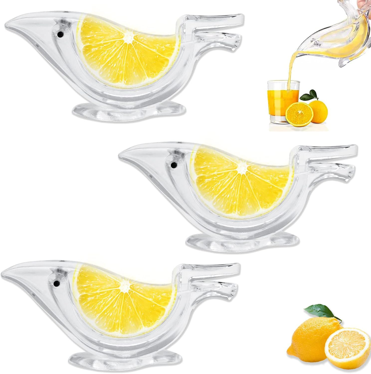 Acrylic lemon squeezer in the shape of a bird