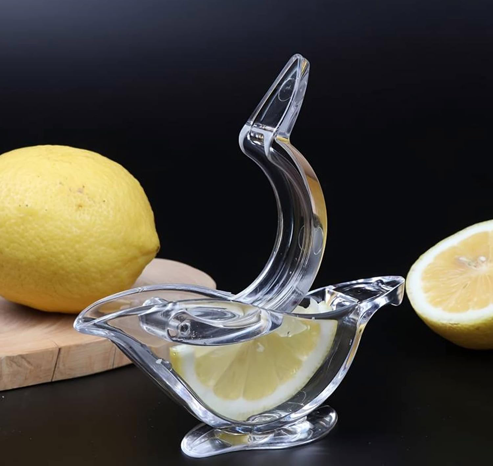 Acrylic lemon squeezer in the shape of a bird