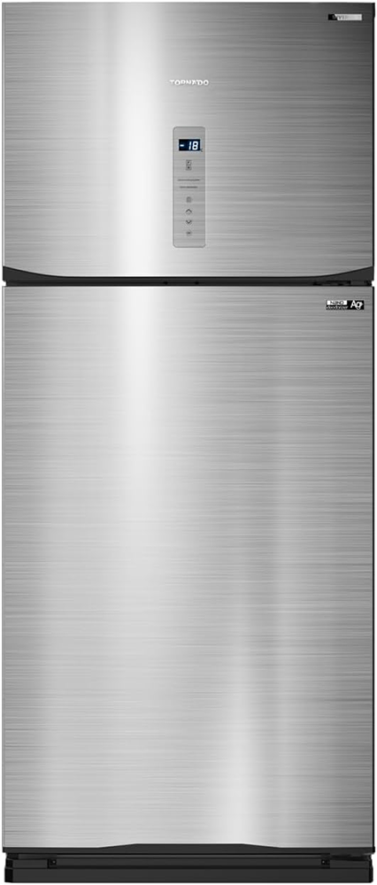ثلاجة تورنيدو نوفروست ، 450 لتر ، 2 باب ، انفرتر شاشة ديجيتال ، سيلفر ، RF-580ATV-SL