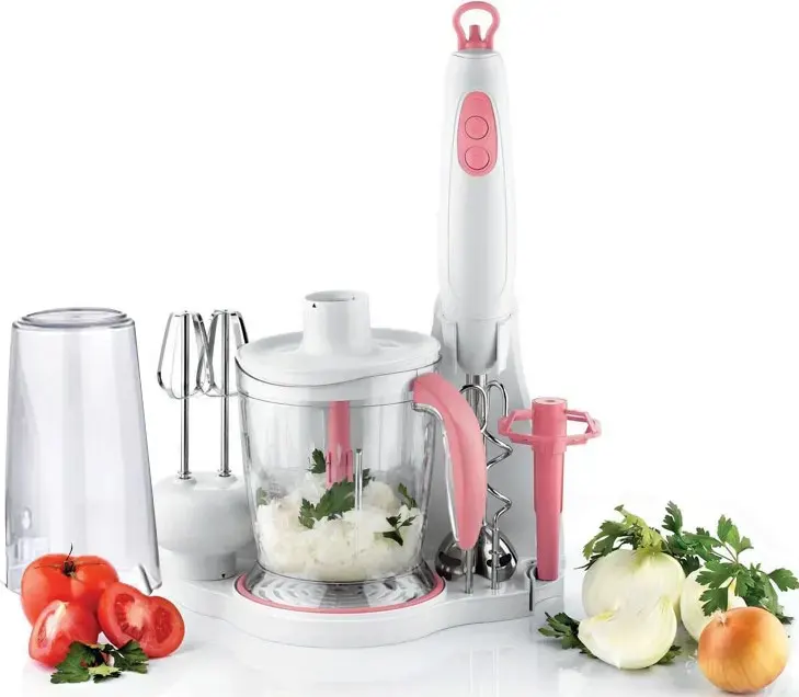 هاند بلندر بلاك اند وايت، 400 وات، 8 × 1، 600 مللي، أبيضx بينك ،B-1712