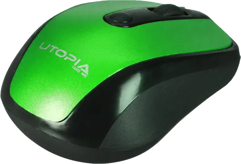 Mouse Wireless Utopia, 1600 Dpi, Black*Green, U-101