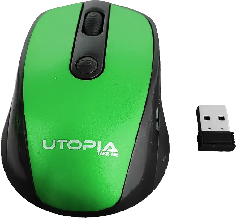 Mouse Wireless Utopia, 1600 Dpi, Black*Green, U-101
