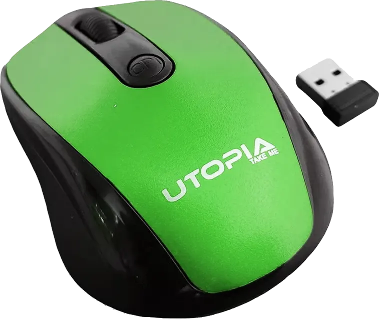 Mouse Wireless Utopia, 1600 Dpi, Black*Green, U-101