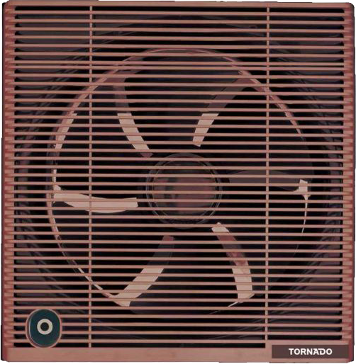 شفاط حائط تورنيدو،  اطار 30*30 سم، قطر المروحة الداخلي 25 سم، شبكة للحماية والخصوصية، جسم معدن، بني، TVS-25NM