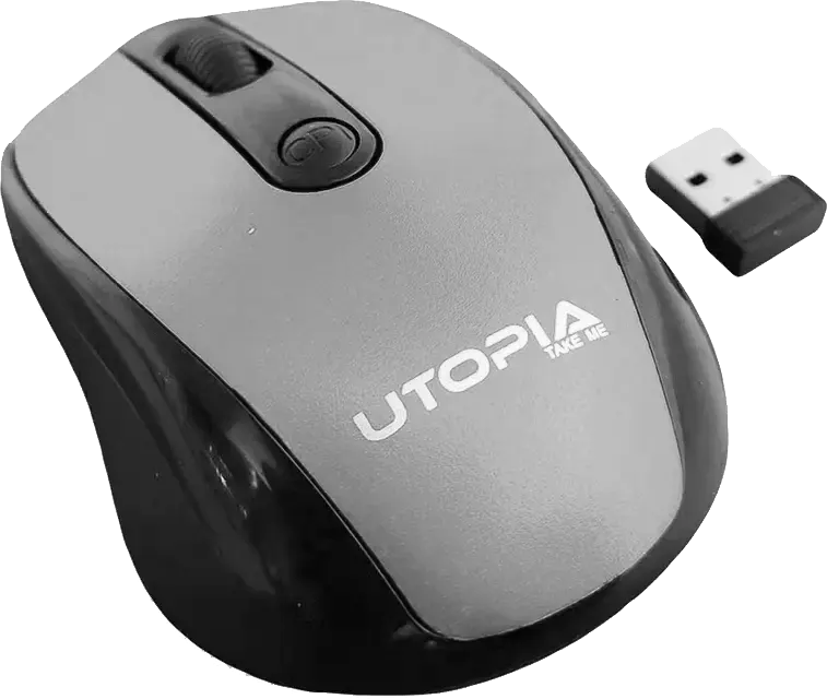 Mouse Wireless Utopia, 1600 Dpi, Black*Silver, U-101
