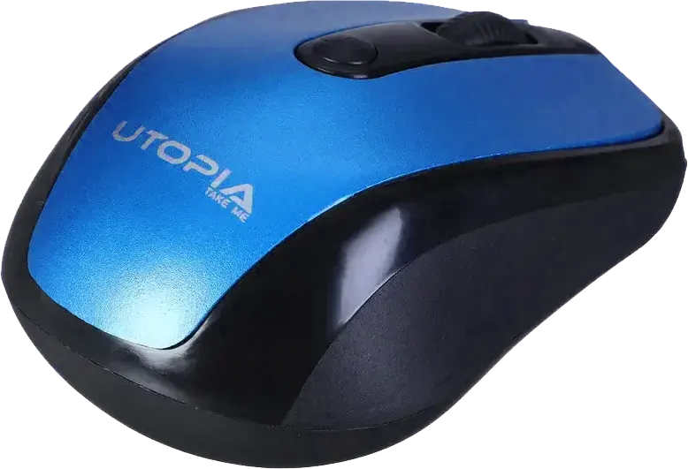 Utopia Wireless Mouse, 1600 DPI, 4 Buttons, Black*Blue, U-101