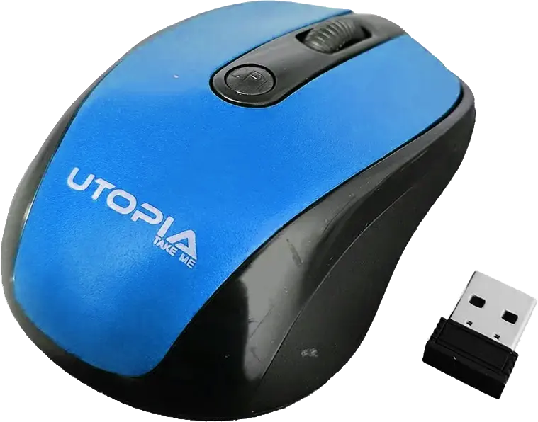 Utopia Wireless Mouse, 1600 DPI, 4 Buttons, Black*Blue, U-101