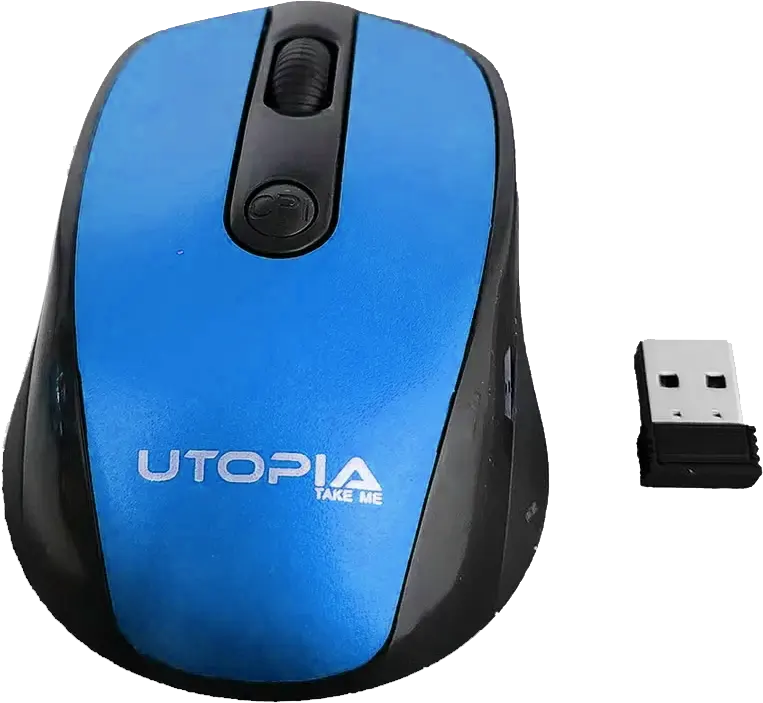 Utopia Wireless Mouse, 1600 DPI, 4 Buttons, Black*Blue, U-101