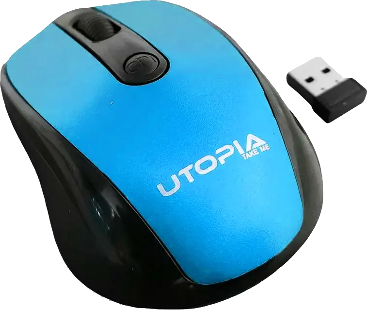 Utopia Wireless Mouse, 1600 DPI, 4 Buttons, Black*Blue, U-101
