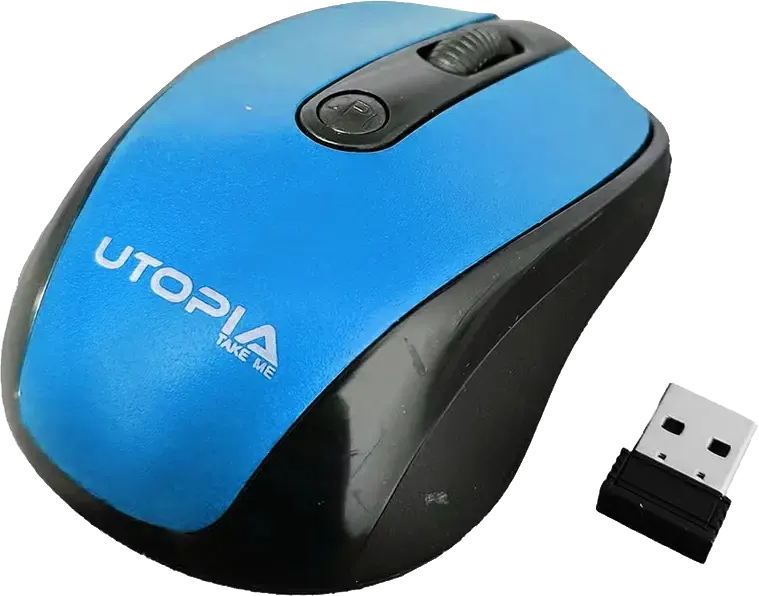 Utopia Wireless Mouse, 1600 DPI, 4 Buttons, Black*Blue, U-101