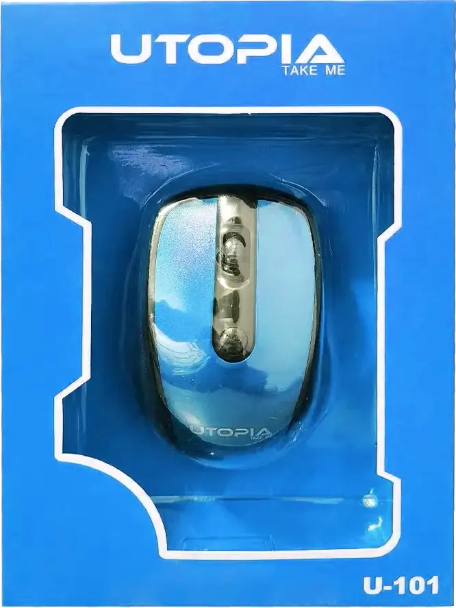 Utopia Wireless Mouse, 1600 DPI, 4 Buttons, Black*Blue, U-101