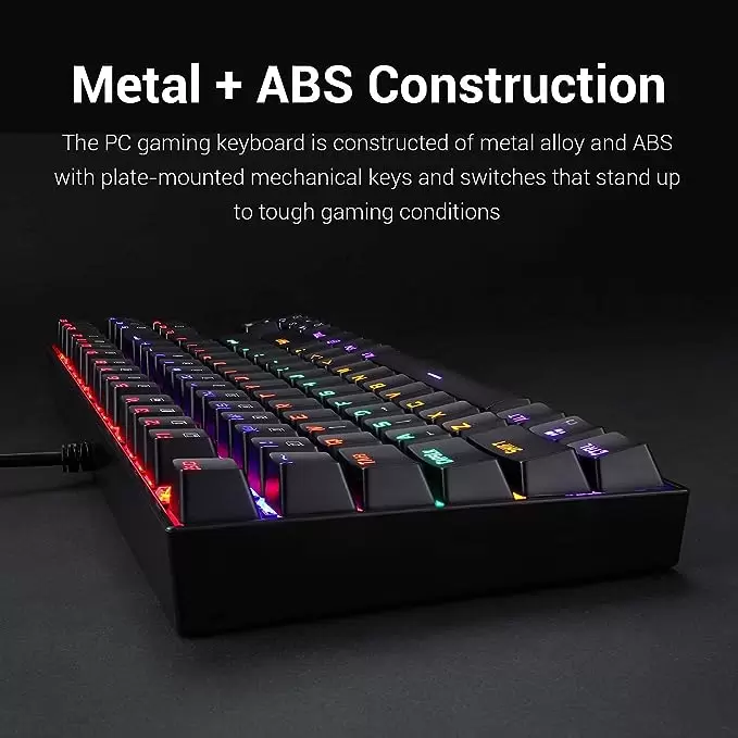 Redragon Kumara Mechanical Wired Gaming Keyboard, RGB Lighting, Red Switch, K552-KR