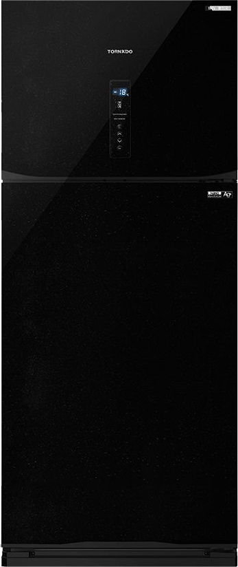 Tornado No Frost Refrigerator, 396 Liters, 2 Doors, Inverter, LED Digital Display, Black, RF-480ATV-BK
