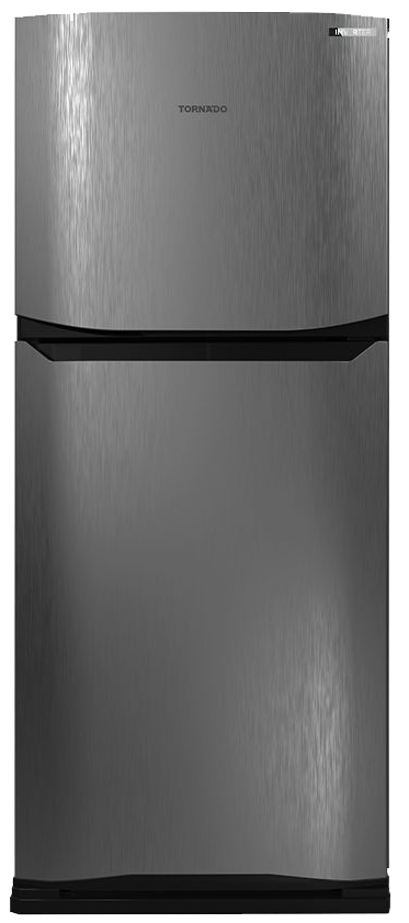 Tornado No Frost Refrigerator, 296 Liters, 2 Doors, Inverter, Dark Stainless, RF-31FTV-DST