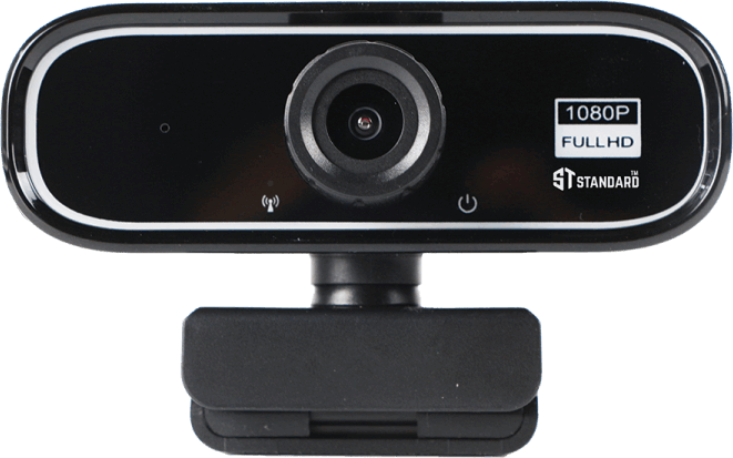 Standard Webcam, FHD Resolution, Built-in Microphone, USB Port, Black, WB-1080