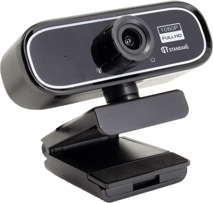 Standard Webcam, FHD Resolution, Built-in Microphone, USB Port, Black, WB-1080