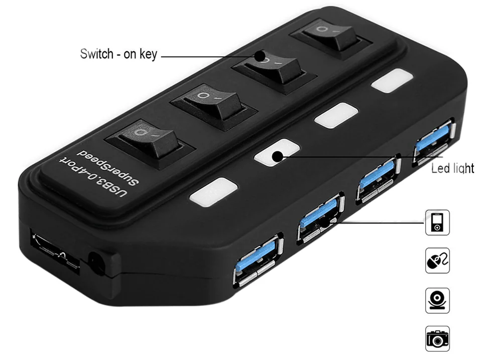 2B USB 3.0 Hub, 4 Ports, 4 Switches, US318