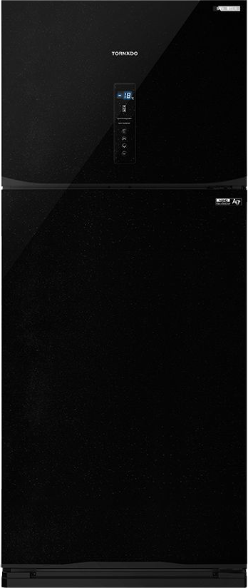 ثلاجة تورنيدو نوفروست، 450 لتر، انفرتر، 2 باب، شاشة ديجيتال، أسود، RF-580ATV-BK