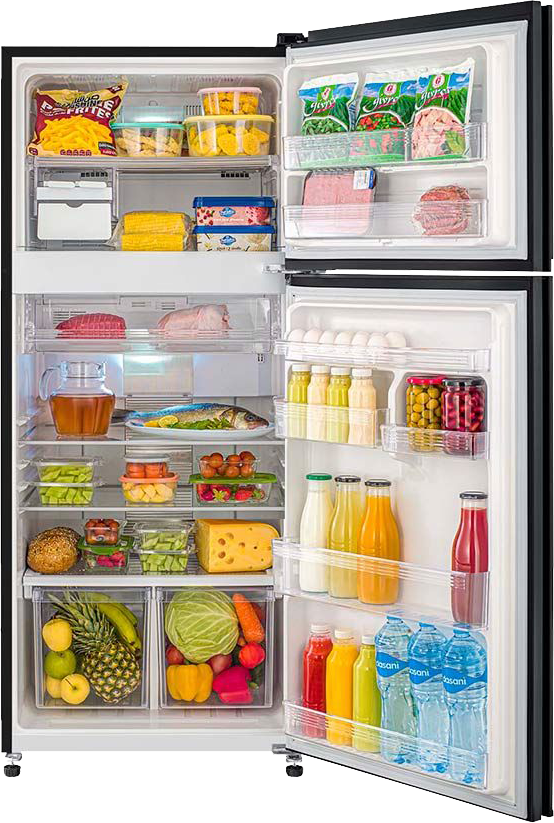 ثلاجة تورنيدو نوفروست، 450 لتر، انفرتر، 2 باب، شاشة ديجيتال، أسود، RF-580ATV-BK