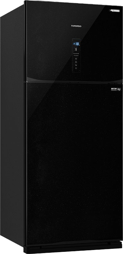 ثلاجة تورنيدو نوفروست، 450 لتر، انفرتر، 2 باب، شاشة ديجيتال، أسود، RF-580ATV-BK