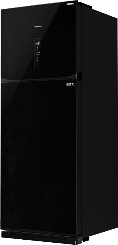 ثلاجة تورنيدو نوفروست، 450 لتر، انفرتر، 2 باب، شاشة ديجيتال، أسود، RF-580ATV-BK