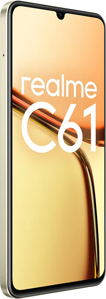 موبايل ريلمي C61، ثنائي الشريحة، ذاكرة داخلية 128 جيجابايت، رامات 6 جيجابايت، شبكة الجيل الرابع إل تي إي، ذهبي