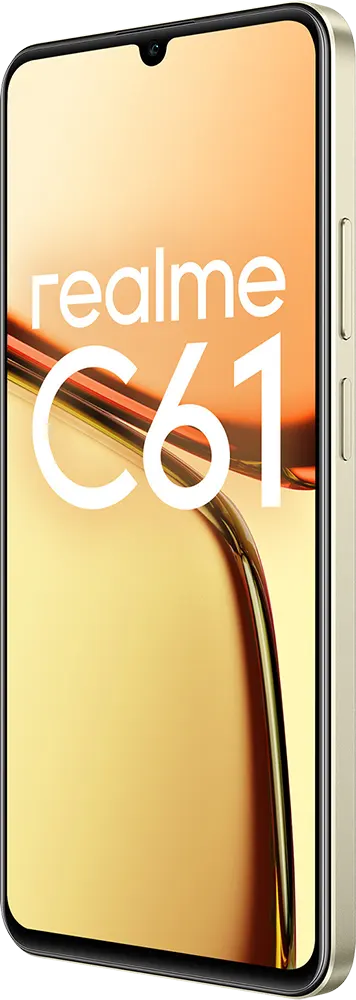 موبايل ريلمي C61، ثنائي الشريحة، ذاكرة داخلية 128 جيجابايت، رامات 6 جيجابايت، شبكة الجيل الرابع إل تي إي، ذهبي