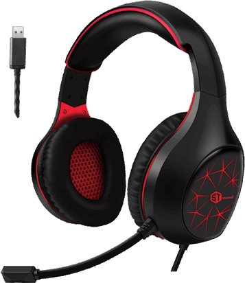 Standard Wired Gaming Headset, Built-in Omnidirectional Microphone, Stereo Sound, USB Port, Black*Red, GM-2100R