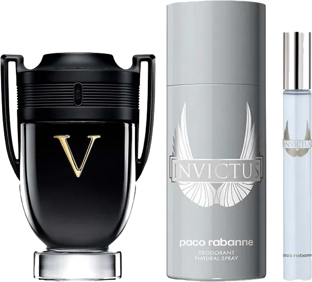 Invictus Victory Gift Set  By Paco Rabanne For Men, Invictus Victory EDP, 100ML +  Deodorant Spray, 150ML + Invictus Victory EDP, 10ML
