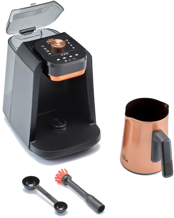 Arzum Okka Rich Pro Plus Turkish Coffee Maker, 700 Watts, 1.3 Liter Water Tank, Black*Copper, OK0038-0400