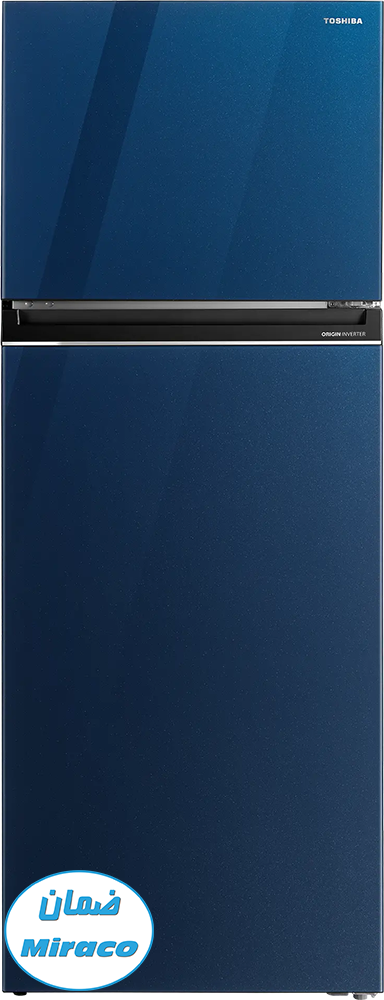 ثلاجة توشيبا نوفروست، 450 لتر، 2 باب، انفرتر،باب زجاجي، أزرق ساطع، GR-RT624WE-PGN (73) (بضمان ميراكو)