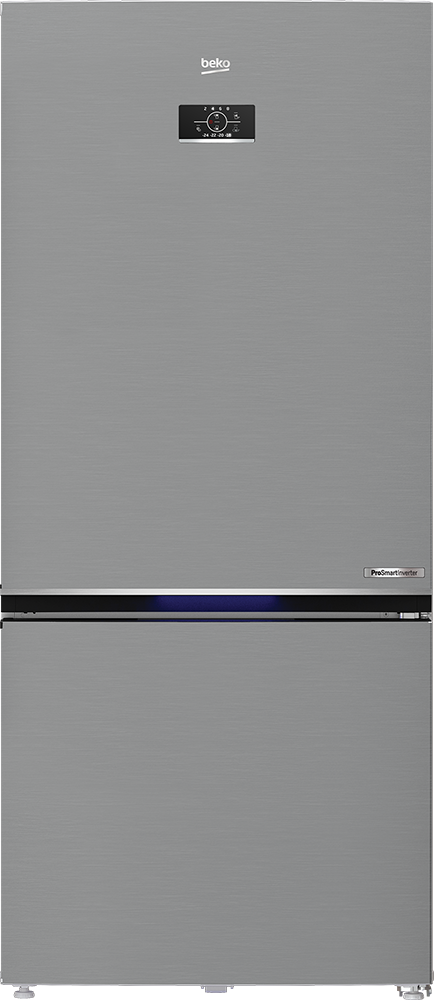 Beko No Frost Combi Refrigerator, 570 Liters, 2 Doors, Inverter, Digital Screen, Silver, RCNE690E20DZXP