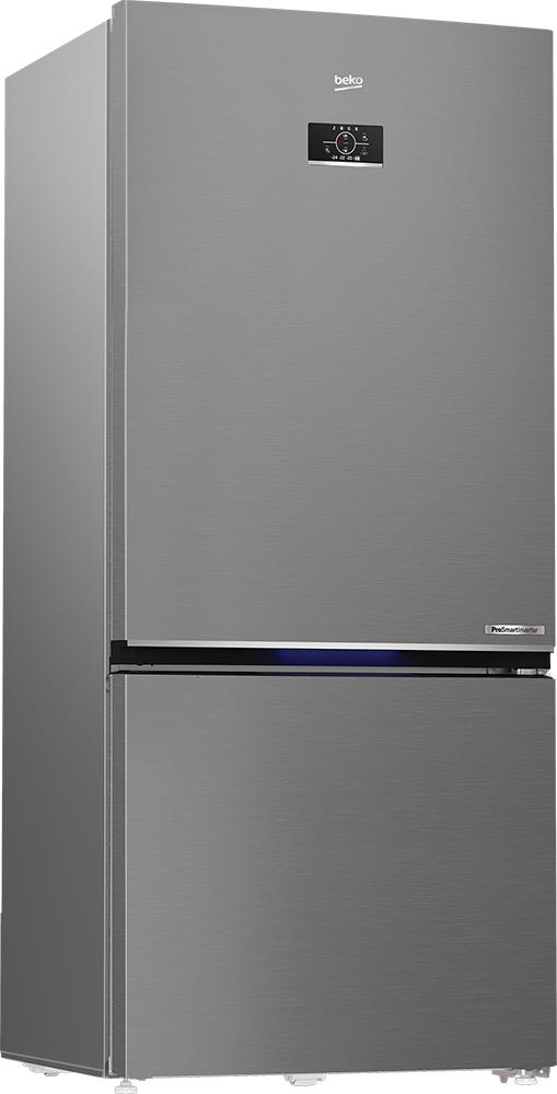 Beko No Frost Combi Refrigerator, 570 Liters, 2 Doors, Inverter, Digital Screen, Silver, RCNE690E20DZXP