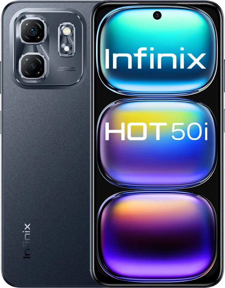 Infinix Hot 50i Dual SIM Mobile, 128GB Internal Memory, 6GB RAM, 4G LTE,  Sleek Black