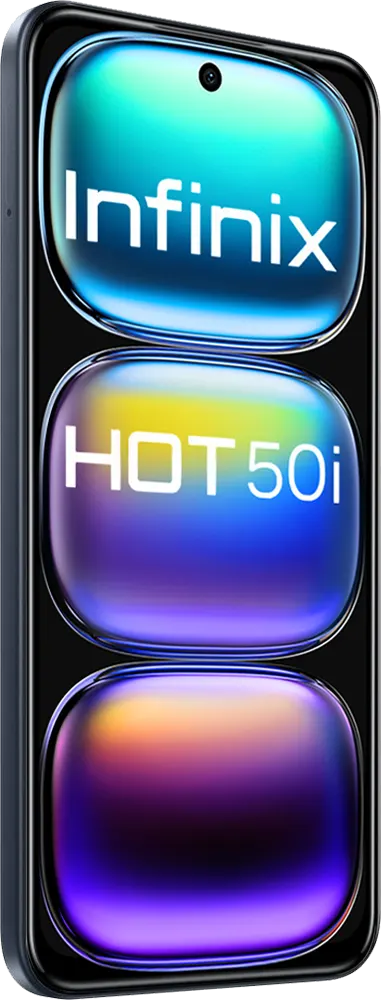 موبايل انفينيكس هوت 50i، ثنائي الشريحة، ذاكرة داخلية 128 جيجابايت، رامات 6 جيجابايت، شبكة الجيل الرابع إل تي إي، أسود