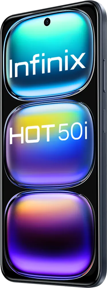 موبايل انفينيكس هوت 50i، ثنائي الشريحة، ذاكرة داخلية 128 جيجابايت، رامات 6 جيجابايت، شبكة الجيل الرابع إل تي إي، أسود
