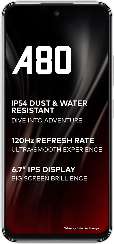 Itel A80 Dual SIM Mobile, 128GB Memory, 4GB RAM, 4G LTE, Glacier White