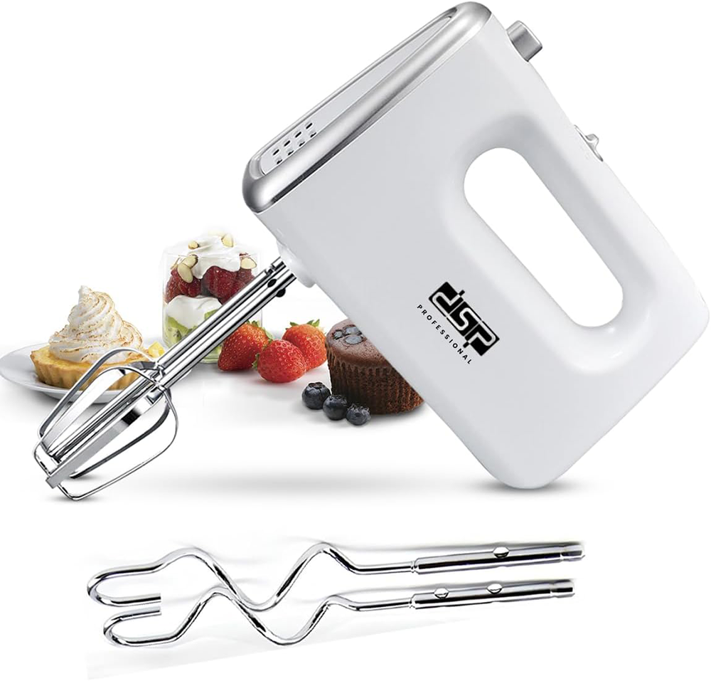 DSP Electric Egg Beater, 200 Watts, 5 Speeds, White, KM2091