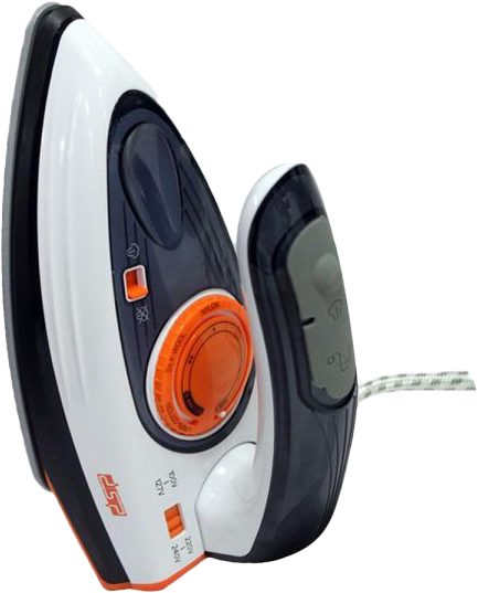 DSP travel steam iron, 1100 Watt, 80 ml Tank, Ceramic Sole, Orange, KD1068