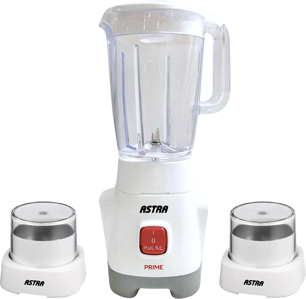 Astra Electric Blender, 500 Watts, 1.7 Liter Capacity, 1 Speed, 2 Mills, White