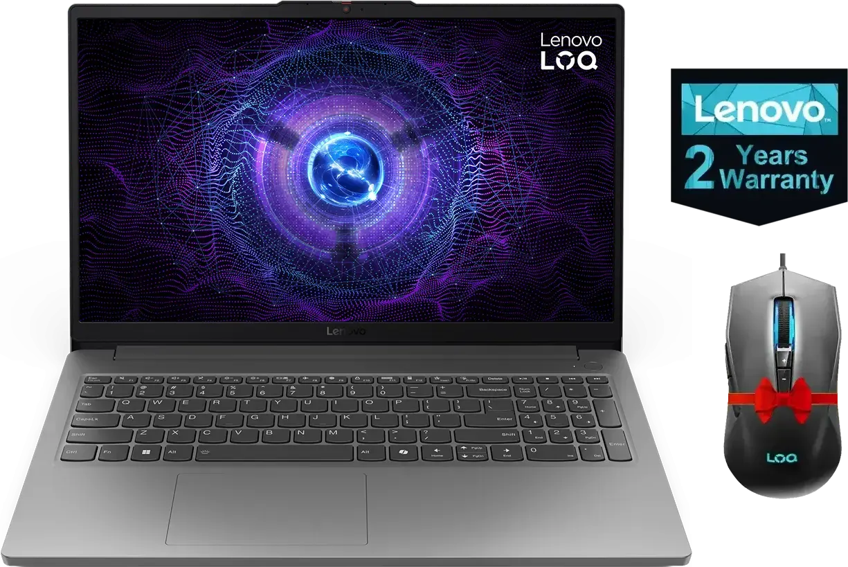 لابتوب لينوفو LOQ Essential 15IAX9E، انتل كور I5-12450HX ، رامات 16 جيجابايت، هارد ديسك 512 جيجابايت اس اس دي، كارت شاشة نيفديا جي فورس RTX2050 ذاكرة 4 جيجابايت GDDR6، شاشة 15.6 بوصة FHD IPS، رمادي لونا